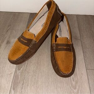 NEW Leonardo Brown Leather Hand  Made In Italy Loafers Shoes Size 37 -US Sz 6
